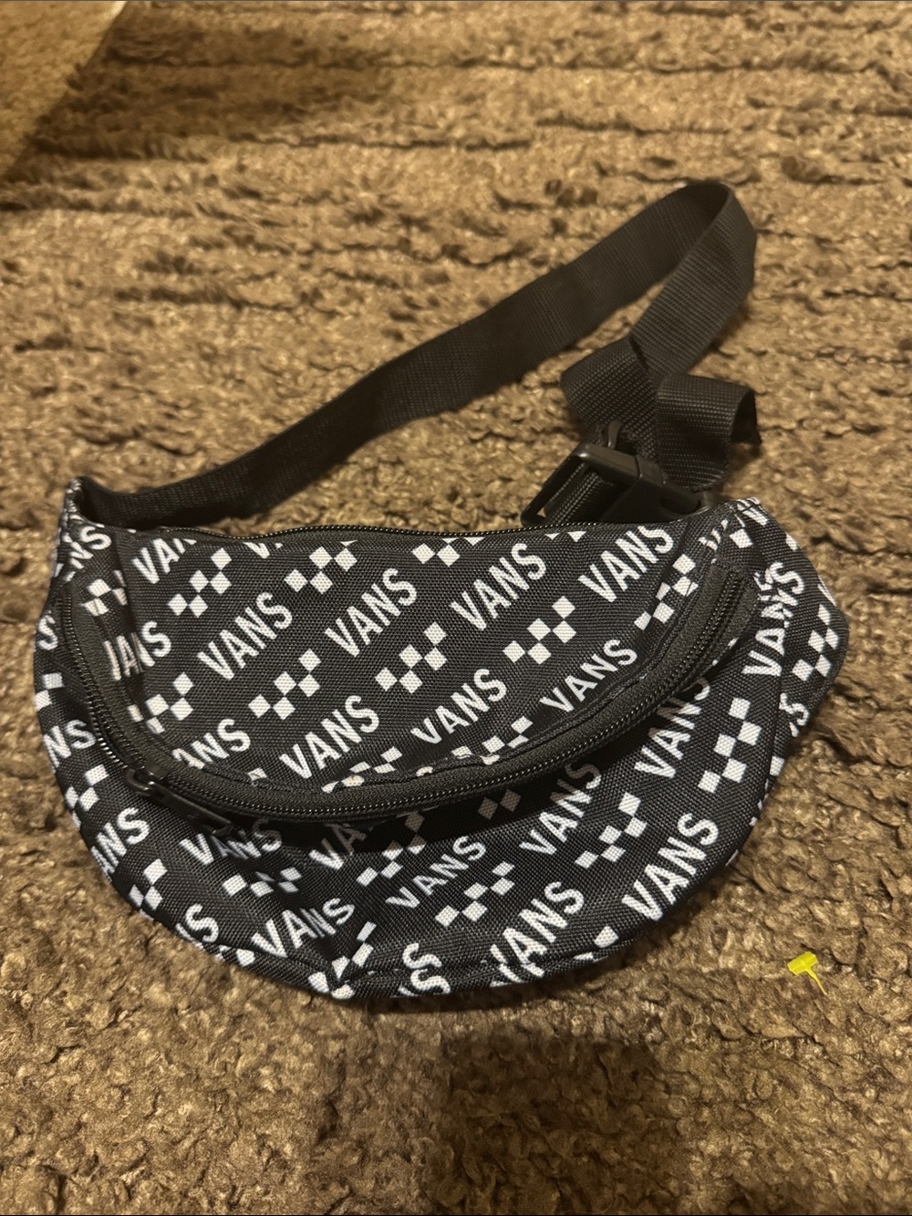 Vans Black and White Logo Checker Belt Bag